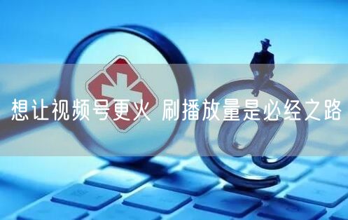 想让视频号更火 刷播放量是必经之路