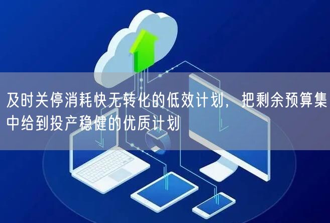 及时关停消耗快无转化的低效计划，把剩余预算集中给到投产稳健的优质计划